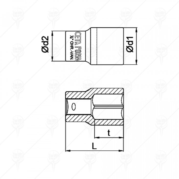 1/4 DRIVE HEXAGON SOCKET CF