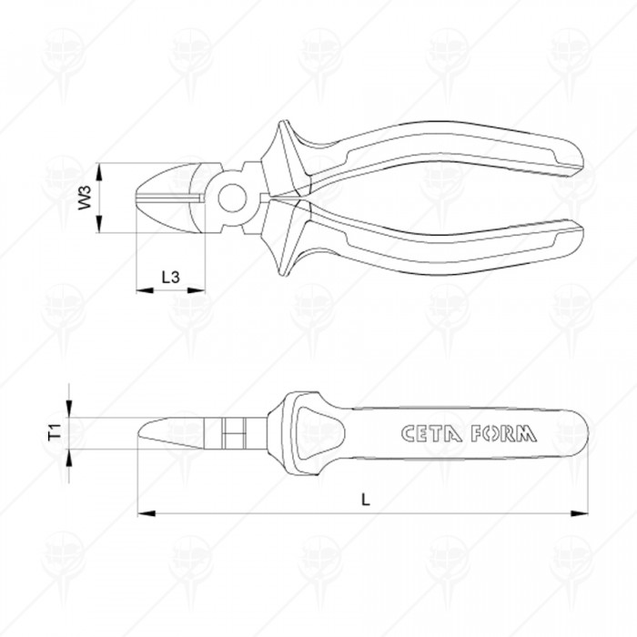 КЛЕЩИ ЧОВКИ КРИВИ 160ММ CETA-FORM