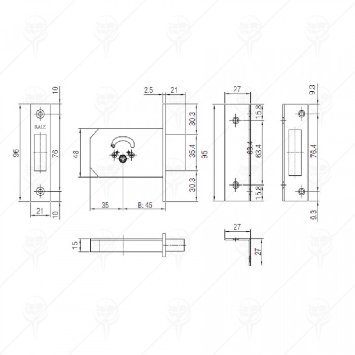 LOCK 156F/ 5KEYS