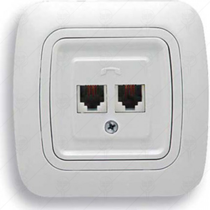 TWIN NUMERIC TELEPHONE SOCKET WHITE GOKKU