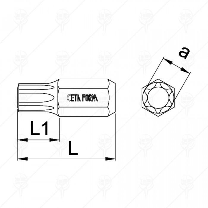 НАКРАЙНИК ЗА ВЛОЖКА TORX 30MM CF