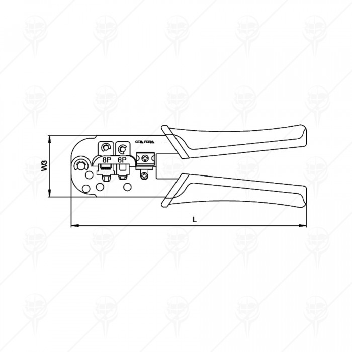 CLESTE DE CRIMPAT 190 MM; CF