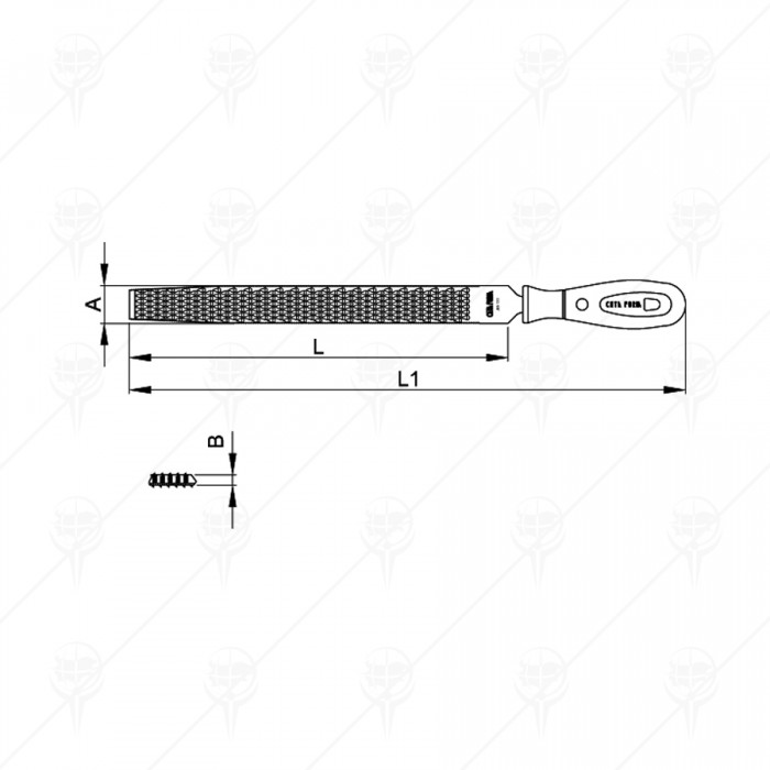 HALF ROUND RASP WITH HANDLE CF