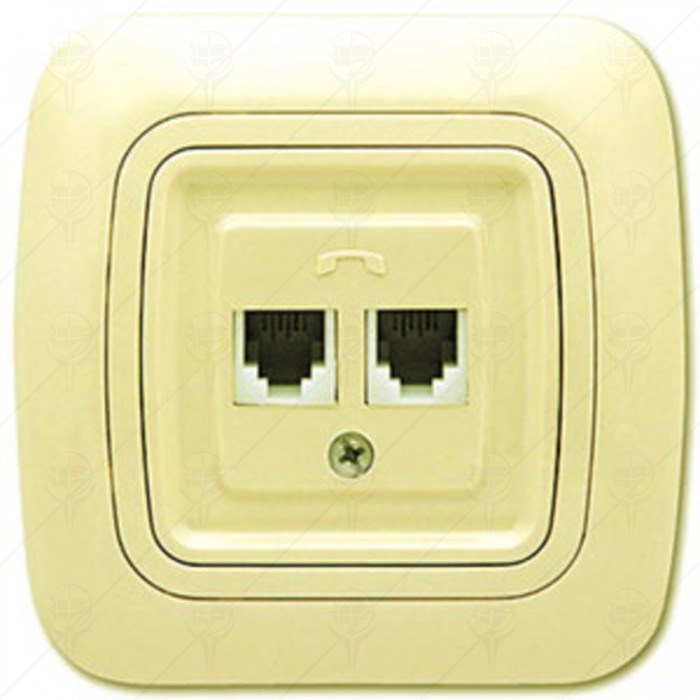 TWIN NUMERIC TELEPHONE SOCKET CREAM GOKKU