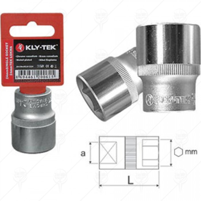 SINGLE SOCKET 1/2" 22MM "KLY-TEK"