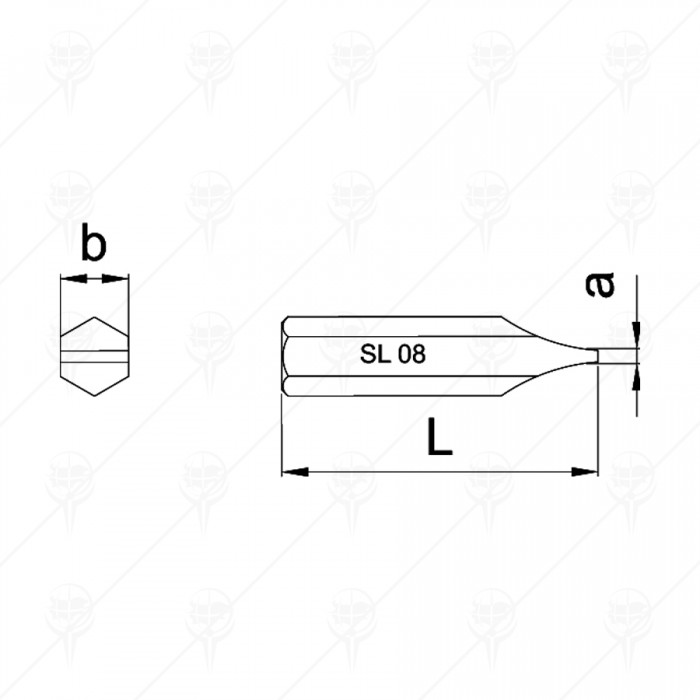 IMPACT SLOTED BIT 8X30MM CF