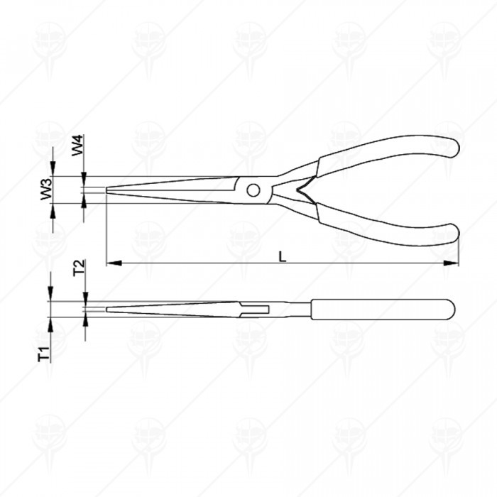 CLESTE CU VARF CIOC LUNG 140 MM; CF