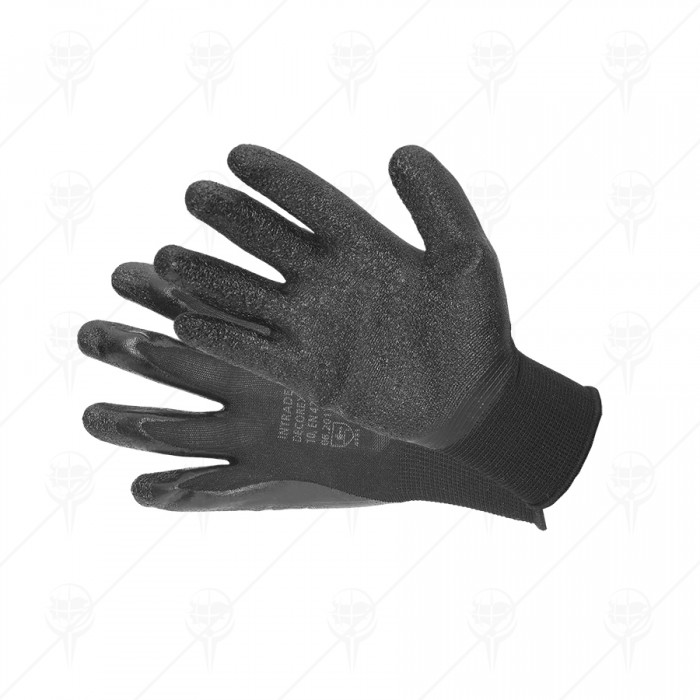 GLOVES LATEX STRENGTHENED BLACK