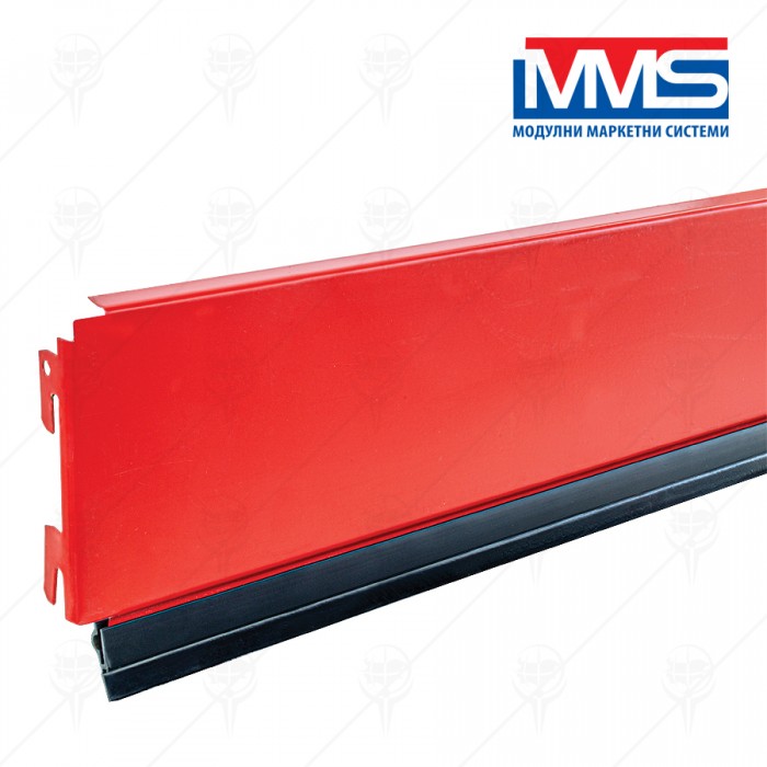 PLINTH WITH HOOK  160x1000mm RED RAL3020