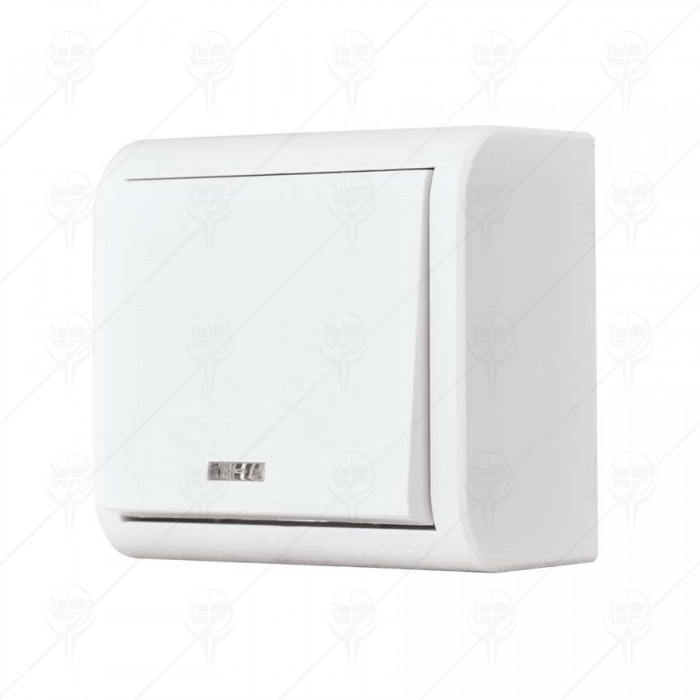 SINGLE POLE SWITCH SURFACE MOUNT
WHITE ANURA ILLUMINATED