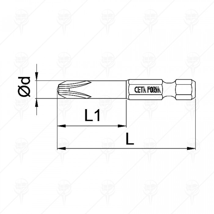 TIN PHILLIPS BIT PH1X50MM DURA MAX CF