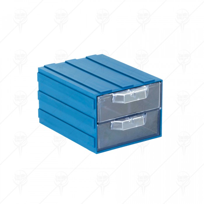 PLASTIC BOX WITH DRAWER 304 105*135*85
DOUBLE BLUE-TRANSPARENT