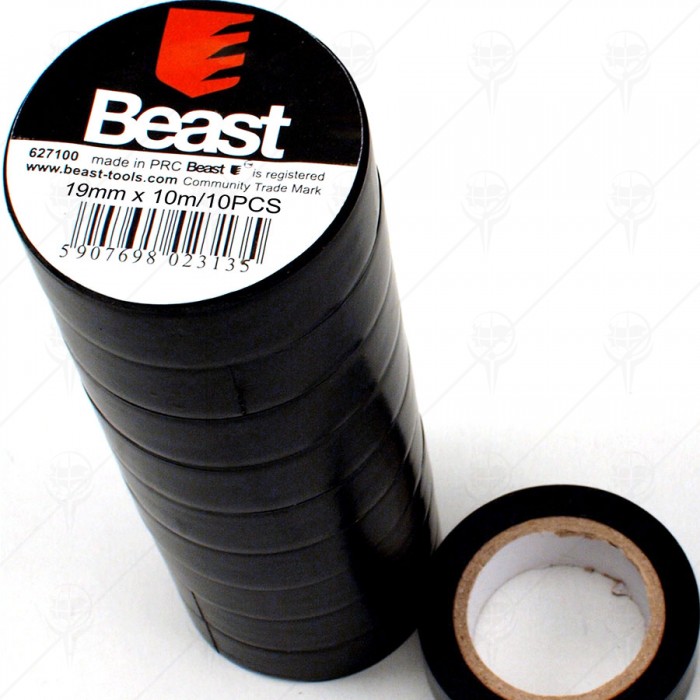 INSULATING TAPE 19 mm x 10 m / 10 pcs BLACK BEAST