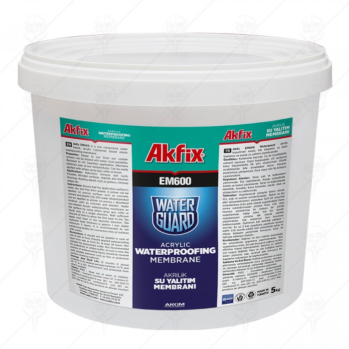 ACRYLIC MEMBRANE EM600 FOR WATERPROOFING 5 kg WHITE AKFIX