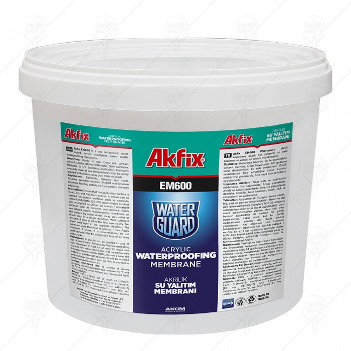 ACRYLIC MEMBRANE EM600 FOR WATERPROOFING 20 kg WHITE AKFIX