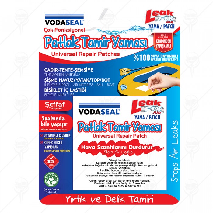 TAPE FOR STOPPING LEAKS TRANSPARENT 7.5 x 7.5 cm, 2 pcs. in package