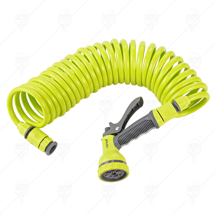 COIL HOSE SET 7.5M EVA WITH 7-PATTERN SPRAY GUN  TAP ADAPTER  2pcs HOSE CONNECORS