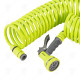 COIL HOSE SET 15M EVA WITH 7-PATTERN SPRAY GUN  TAP ADAPTER  2pcs HOSE CONNECORS